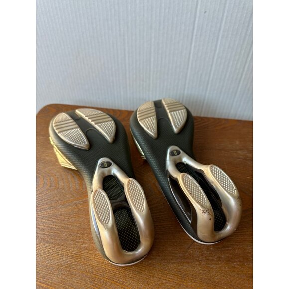 Vintage ASGI Gold Slip-On Leather Upper Sandals Size 8 Sku 2941 - Picture 5 of 11